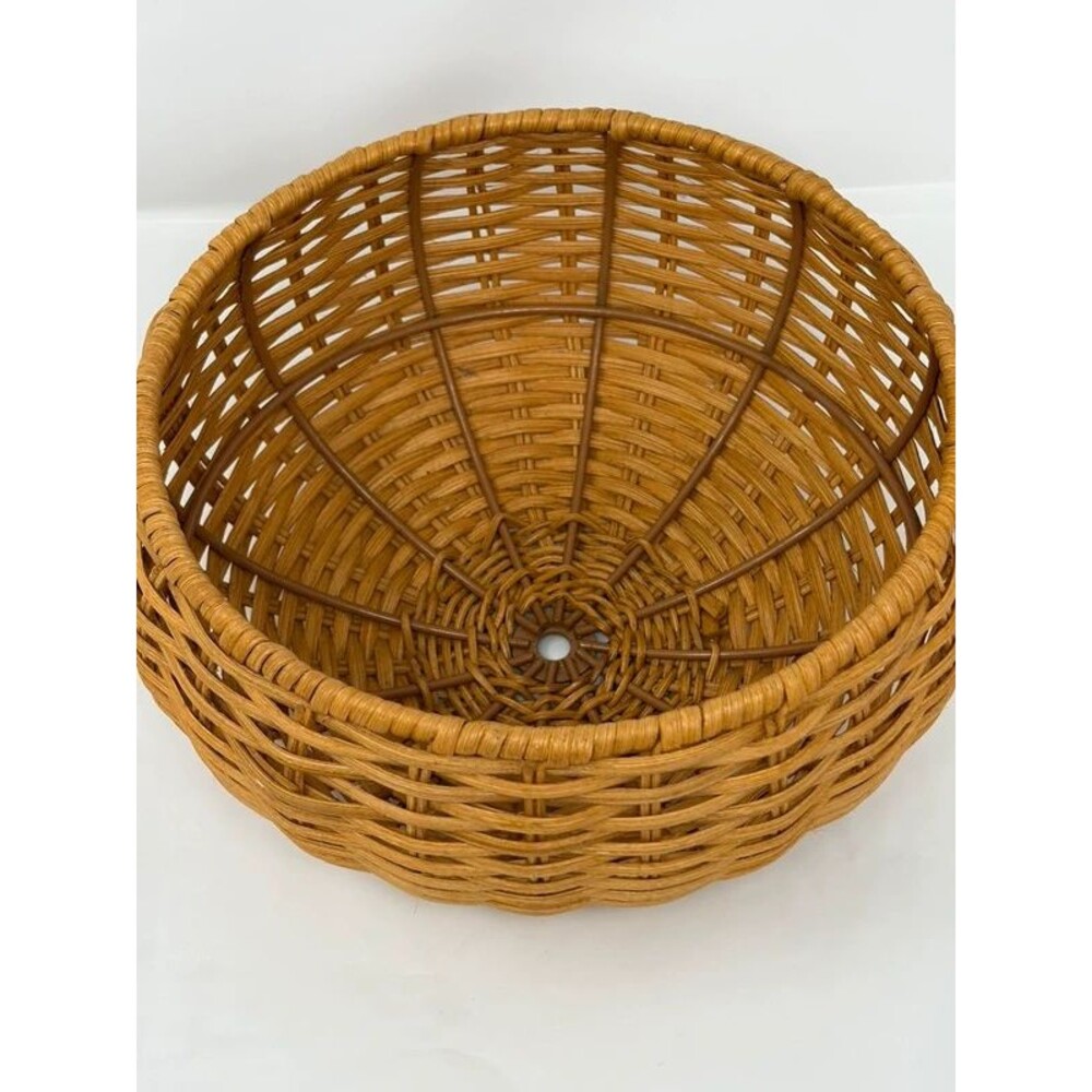 Handwoven Rattan Bread Basket – Deep Round Farmhouse Decorative Bowl